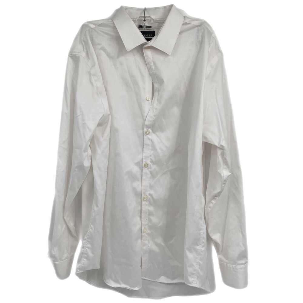 Kenneth Cole White Long Sleeve Button-Up Linen Dress Shirt | OS